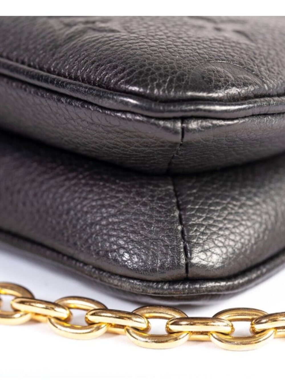 Authentic Louis Vuitton Black Monogram Empreinte Leather Liv Pochette - Picture 5 of 8